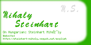 mihaly steinhart business card